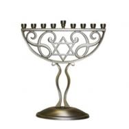 Antique Silver Finish Menorah by Rite-Lite Judaica